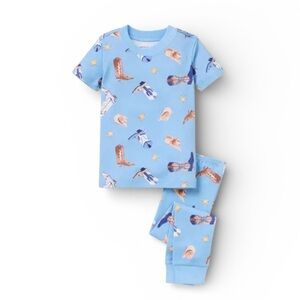 NWT Janie and Jack Good Night Pajama Cowboy Boot Print 2T